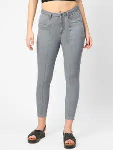 Kraus Jeans Women Super Skinny Fit High-Rise Low Distress Jeans