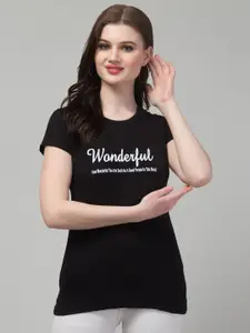 Trend Level Typography Printed Cotton T-shirt