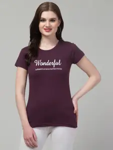 Trend Level Typography Printed Cotton T-shirt