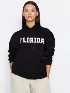 Trendyol Typography Printed Hooded Pullover