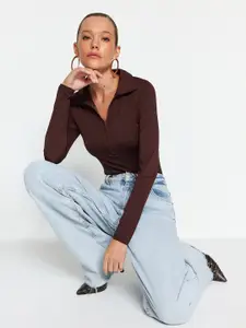 Trendyol Shirt Collar Fitted Top