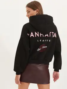 Trendyol Typography Printed Crop Sweatshirt