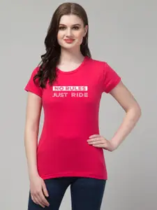 Trend Level Typography Printed Cotton T-shirt