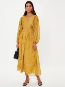 Trendyol Print Puff Sleeve Fit & Flare Midi Dress