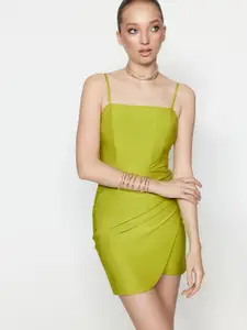 Trendyol Shoulder Straps Gathered Sheath Mini Dress