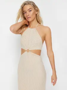 Trendyol Striped Halter Neck Bodycon Maxi Dress