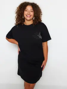 Trendyol Round Neck Cotton T shirt Dress
