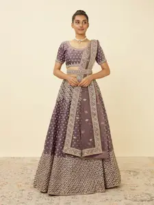 MOHEY Embroidered Semi-Stitched Lehenga & Unstitched Blouse With Dupatta