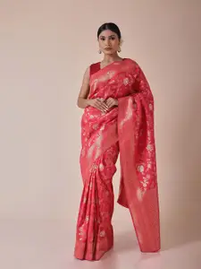 ZARI Woven Design Zari Pure Silk Banarasi Saree