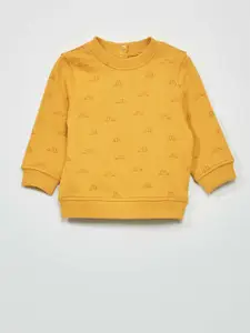 KIABI Boys Conversational Printed Pure Cotton Sweatshirt