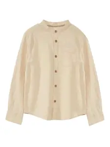 KIABI Boys Mandarin Collar Long Sleeves Cotton Casual Shirt