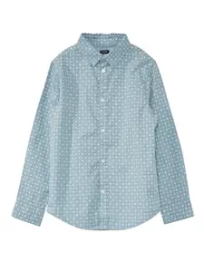 KIABI Boys Printed Spread Collar Long Sleeves Cotton Regular Fit Casual Shirt