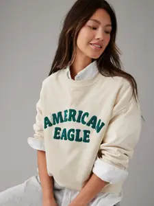 AMERICAN EAGLE OUTFITTERS Typography Printed Pullover Sweatshirt