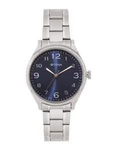 Titan Men Textured Dial & Stainless Steel Bracelet Style Strap Analogue Watch 1802SM05