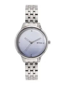Titan Women Embellished Dial & Stainless Steel Bracelet Style Analogue Watch 2664SM01