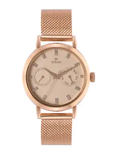 Titan Women Embellished Dial Analogue Multi Function Watch 2569WM04