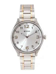 Titan Men Bracelet Style Analogue Watch 1802KM01-Silver-Toned