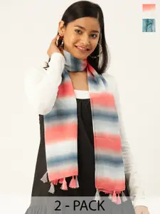 Trend Arrest Pack Of 2 Striped Scarf