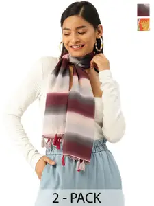 Trend Arrest Set of 2 Striped Scarf