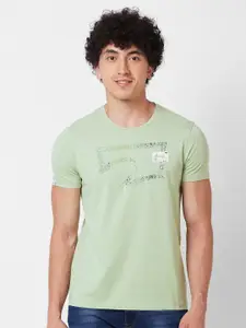 SPYKAR Men Typography Printed Cotton Slim Fit T-shirt