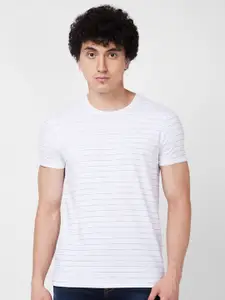 SPYKAR Striped Cotton Slim Fit T-shirt