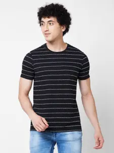 SPYKAR Striped Round Neck Slim Fit T-shirt