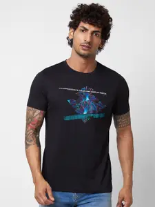 SPYKAR Graphic Printed Cotton Slim Fit T-shirt