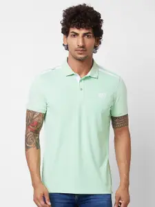 SPYKAR Polo Collar Short Sleeves Cotton Slim Fit T-shirt