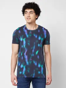 SPYKAR Round Neck Short Sleeves Floral Printed Slim Fit Cotton T-shirt