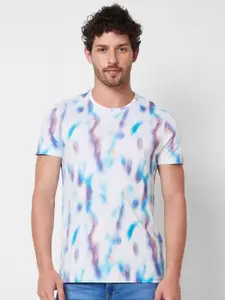 SPYKAR Abstract Printed Cotton Slim Fit T-shirt