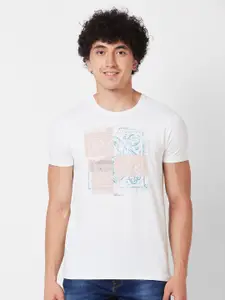 SPYKAR Typography Printed Cotton Slim Fit T-shirt
