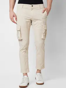 SPYKAR Men Mid Rise Regular Fit Cargos Cotton Trousers