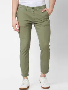 SPYKAR Slim Fit Mid-Rise Cotton Chinos Trousers