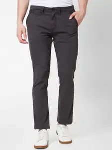SPYKAR Men Slim Fit Mid Rise Cotton Trousers