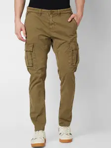 SPYKAR Regular Fit Mid-Rise Cotton Cargos Trousers