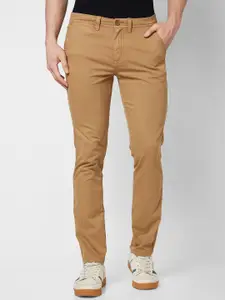 SPYKAR Slim Fit Mid-Rise Cotton Trousers
