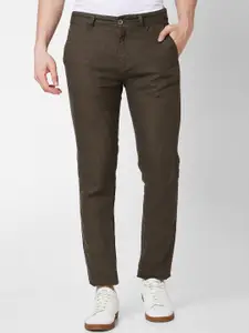 SPYKAR Men Mid Rise Linen Regular Fit Chinos Trousers