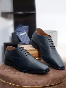 Louis Stitch Men Prussian Blue Premium Italian Leather Formal Derby Shoes