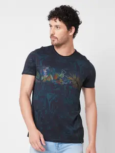SPYKAR Round Neck Printed Cotton Slim Fit T-shirt