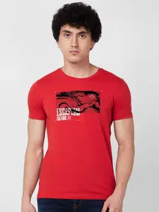 SPYKAR Graphic Printed Round Neck T-shirt