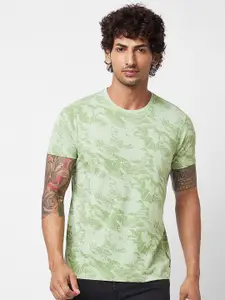 SPYKAR Camouflage Printed Round Neck Slim Fit T-shirt