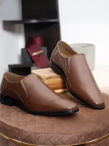 Louis Stitch Men Tan Premium Italian Leather Formal Slip-On Shoes