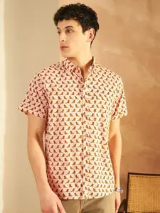 DENNISON Block Printed Oversized Lightweight Casual Shirt