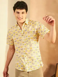 DENNISON Block Printed Oversized Lightweight Casual Shirt