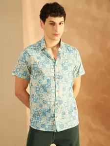 DENNISON Block Printed Oversized Lightweight Casual Shirt