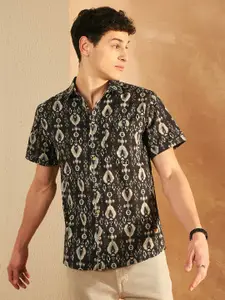 DENNISON Block Printed Oversized Lightweight Casual Shirt