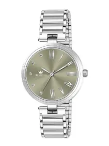 CRESTELLO Women Stainless Steel Bracelet Style Straps Analogue Watch CR-DZL141-GRN