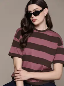 The Roadster Lifestyle Co. Striped Oversized T-shirt