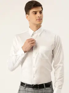 Hancock Smart Slim Fit Spread Collar Long Sleeves Pure Cotton Formal Shirt