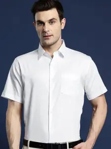 Hancock Comfort Slim Fit Spread Collar Short Sleeves Pure Cotton Formal Shirt